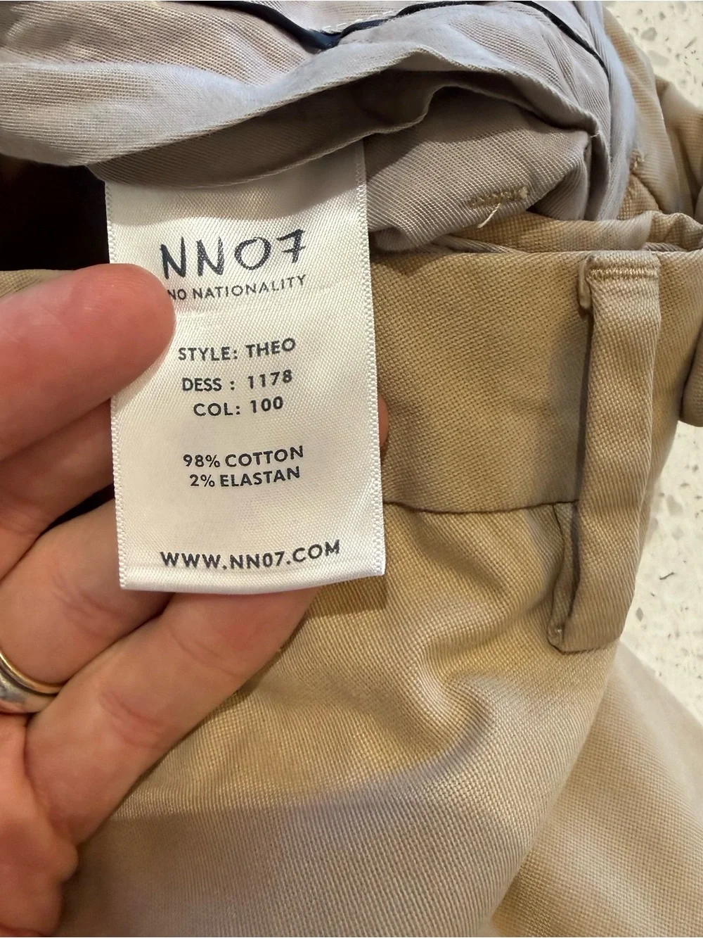 NNO7 Men's Slim Chino Pants - Khaki